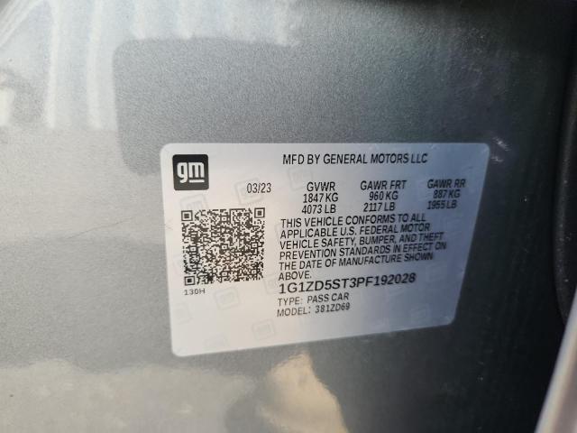 1G1ZD5ST3PF192028 - 2023 CHEVROLET MALIBU LT GRAY photo 13