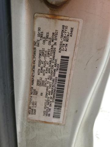 5TENM92N81Z731669 - 2001 TOYOTA TACOMA PRERUNNER 银色 照片 12