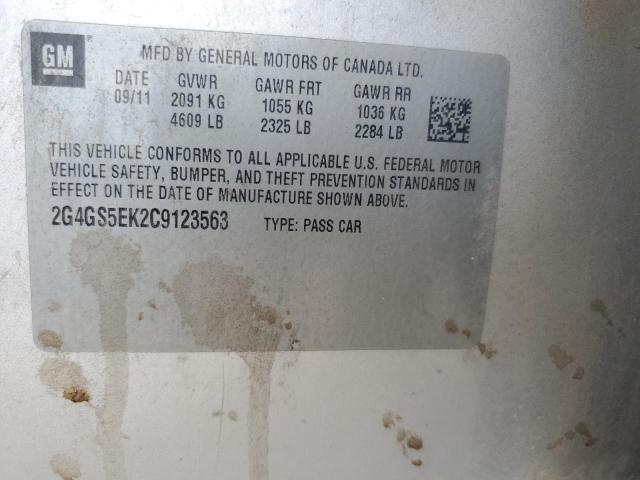 2G4GS5EK2C9123563 - 2012 BUICK REGAL PREMIUM SILVER photo 12