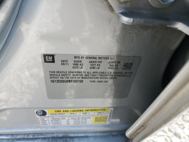 1G1ZC5EU8BF392192 - 2011 CHEVROLET MALIBU 1LT 银色 照片 12
