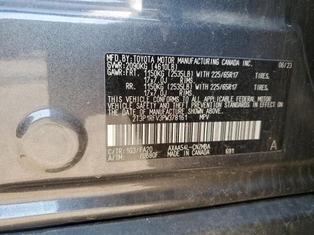 2T3P1RFV3PW378161 - 2023 TOYOTA RAV4 XLE GRAY photo 13