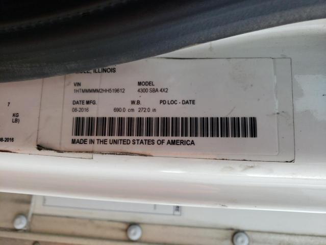 1HTMMMMM2HH519612 - 2017 INTERNATIONAL 4000 4300 WHITE photo 12