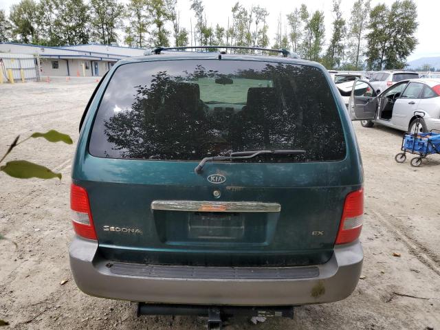 KNDUP131446581402 - 2004 KIA SEDONA EX GREEN photo 6