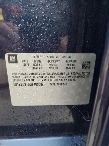 1G1ZB5ST6GF180302 - 2016 CHEVROLET MALIBU LS 蓝色 照片 12