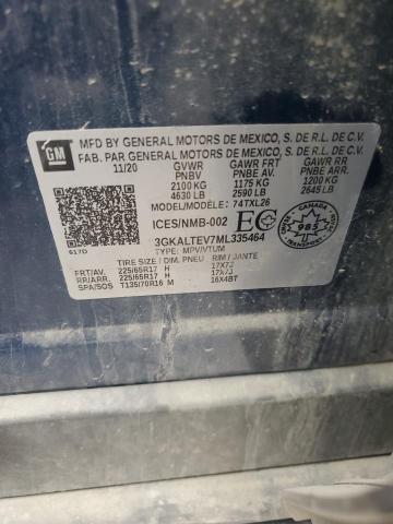 3GKALTEV7ML335464 - 2021 GMC TERRAIN SLE BLUE photo 14