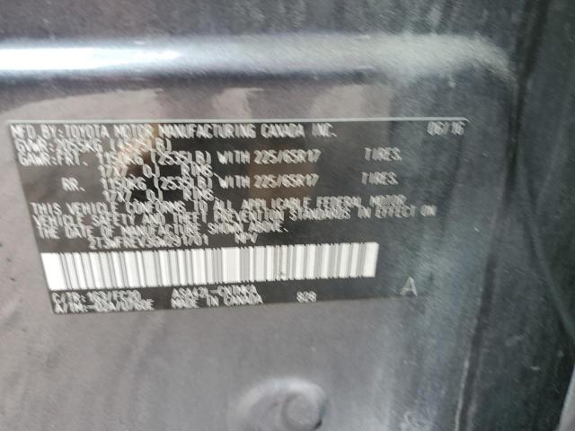 2T3WFREV3GW291701 - 2016 TOYOTA RAV4 XLE GRAY photo 13