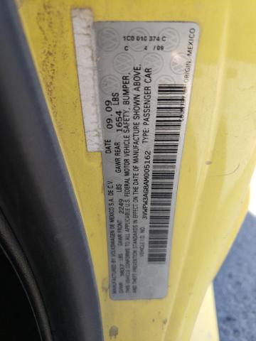 3VWPW3AG8AM005162 - 2010 VOLKSWAGEN NEW BEETLE Gelb Foto 12