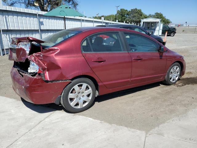 19XFA16529E008265 - 2009 HONDA CIVIC LX BURGUNDY photo 3