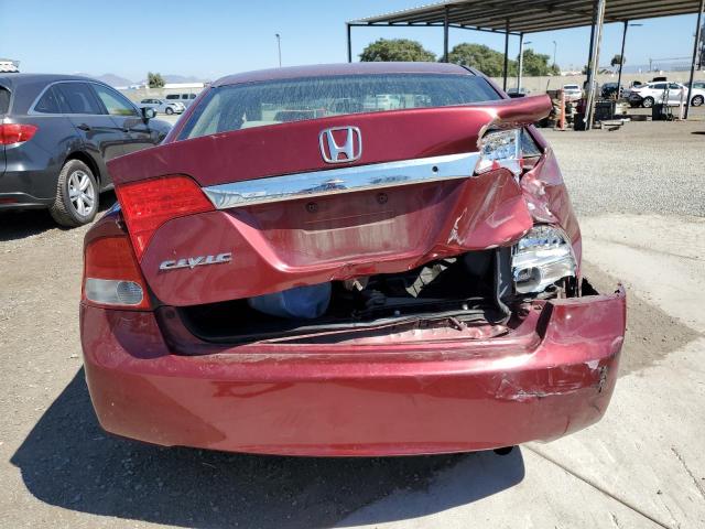 19XFA16529E008265 - 2009 HONDA CIVIC LX BURGUNDY photo 6