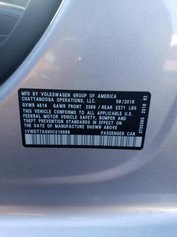 1VWDT7A39HC016666 - 2017 VOLKSWAGEN PASSAT R-LINE Gümüş foto 12