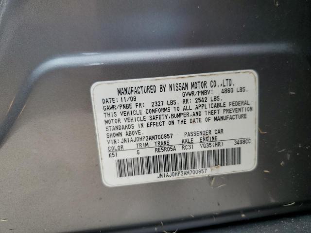 JN1AJ0HP2AM700957 - 2010 INFINITI EX35 BASE Մոխրագույն լուսանկար 13