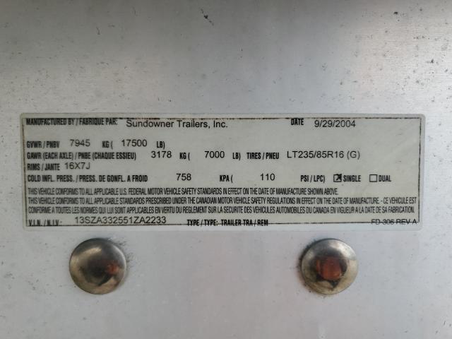 13SZA332551ZA2233 - 2005 SUND HORSE TRLR Ağ foto 10