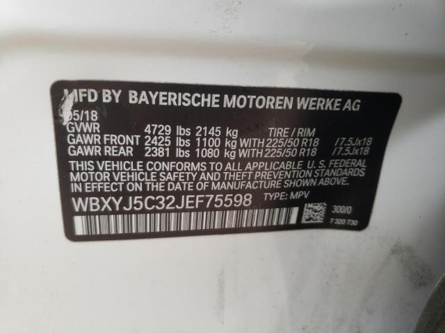 WBXYJ5C32JEF75598 - 2018 BMW X2 XDRIVE28I WHITE photo 13