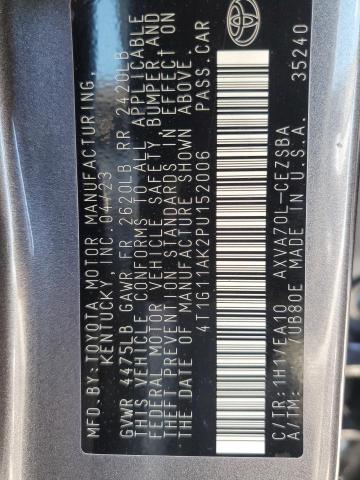 4T1G11AK2PU152006 - 2023 TOYOTA CAMRY SE NIGHT SHADE GRAY photo 12