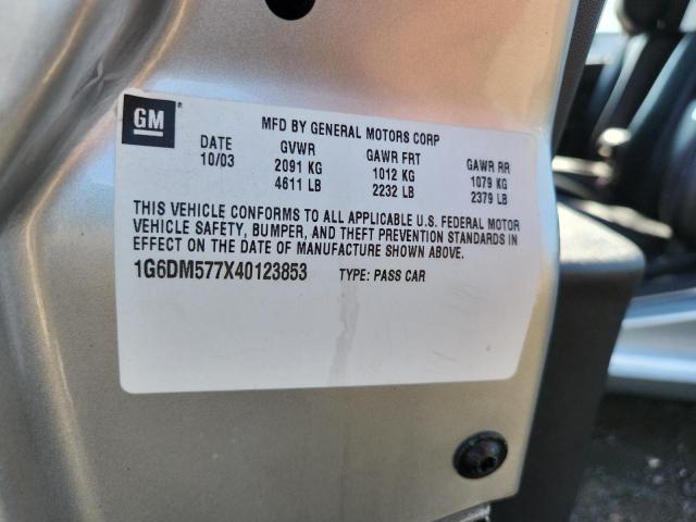 1G6DM577X40123853 - 2004 CADILLAC CTS 银色 照片 12