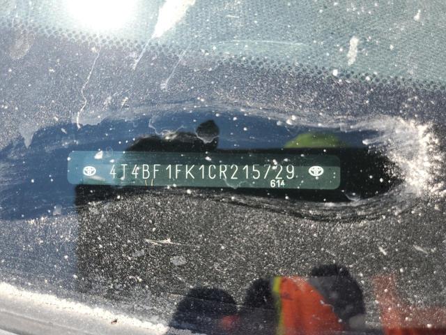 4T4BF1FK1CR215729 - 2012 TOYOTA CAMRY BASE WHITE photo 12