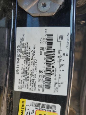 3FA6P0H77JR284418 - 2018 FORD FUSION SE BLACK photo 12
