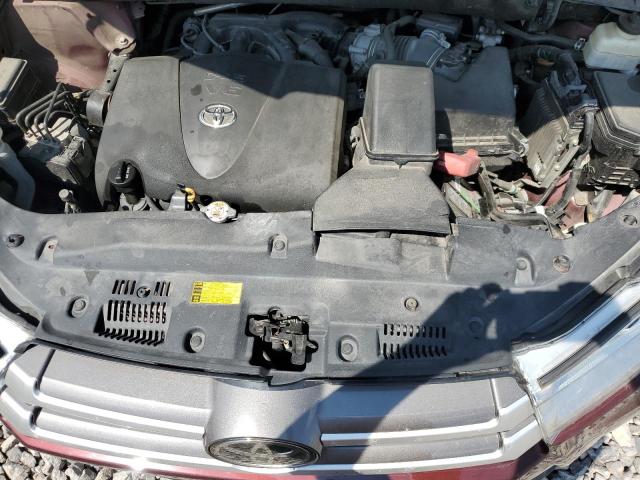 5TDJZRFH0KS926653 - 2019 TOYOTA HIGHLANDER SE BURGUNDY photo 12