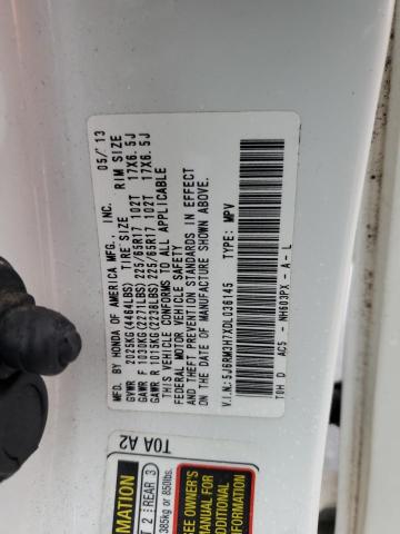 5J6RM3H7XDL036145 - 2013 HONDA CR-V EXL Weiß Foto 12