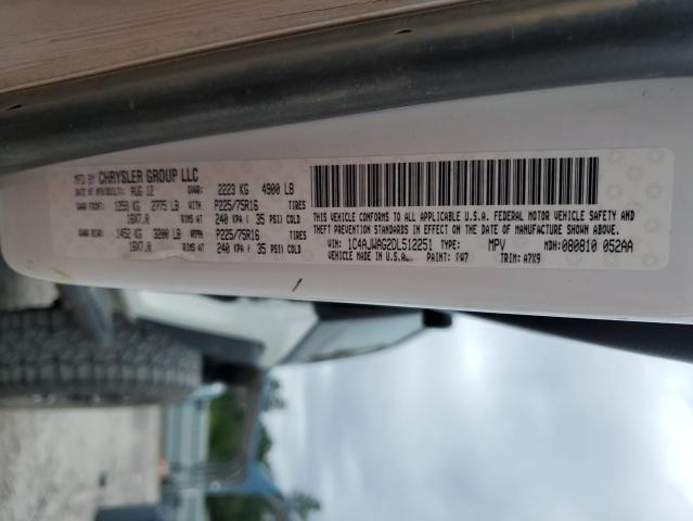 1C4AJWAG2DL512251 - 2013 JEEP WRANGLER SPORT WHITE photo 12