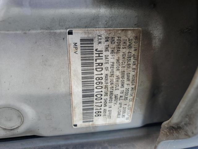 JHLRD18601C017166 - 2001 HONDA CR-V EX SILVER photo 14