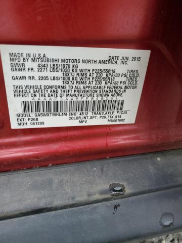 4A4AP3AW6FE040561 - 2015 MITSUBISHI OUTLANDER SPORT ES 红色 照片 12