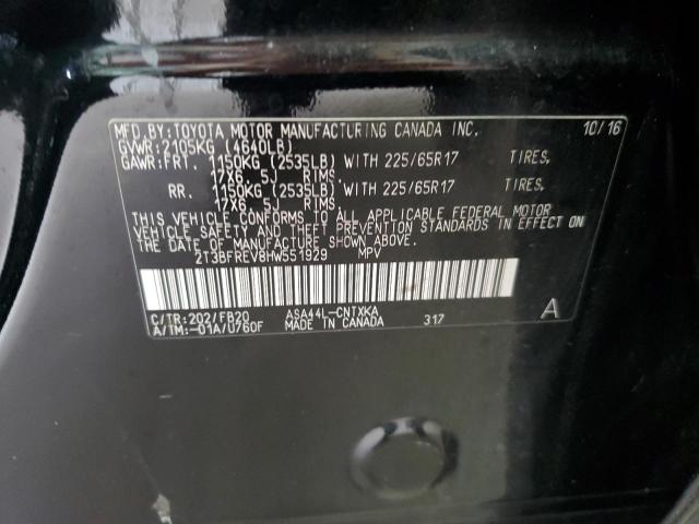 2T3BFREV8HW551929 - 2017 TOYOTA RAV4 LE 黑色 照片 13