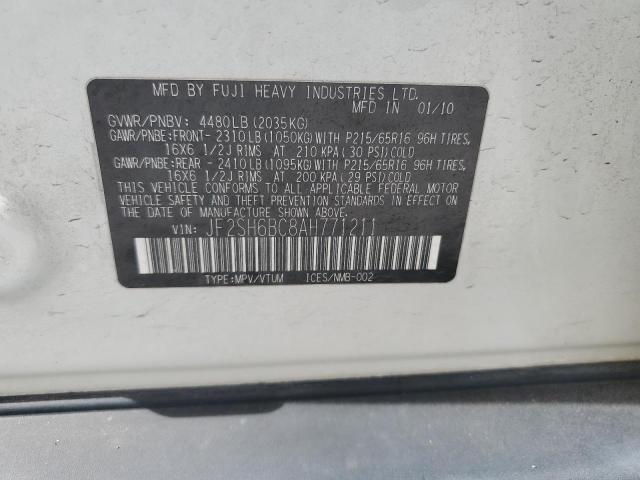 JF2SH6BC8AH771211 - 2010 SUBARU FORESTER XS Weiß Foto 12