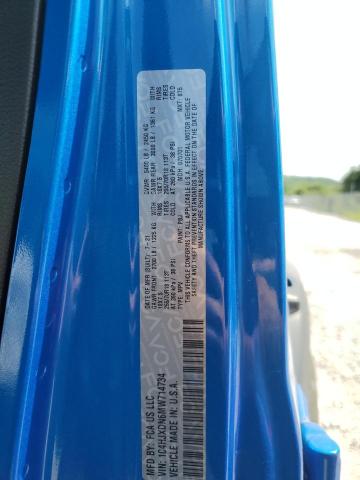 1C4HJXDN6MW714734 - 2021 JEEP WRANGLER UNLIMITED SPORT 蓝色 照片 13