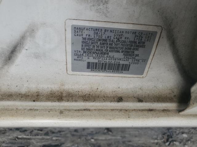 3N1CN7AP4JL803016 - 2018 NISSAN VERSA S 白色 照片 12