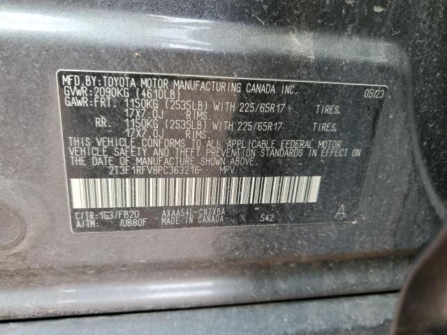 2T3F1RFV8PC363216 - 2023 TOYOTA RAV4 LE CHARCOAL photo 14