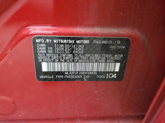 ML32FUFJ5RHF08435 - 2024 MITSUBISHI MIRAGE G4 ES RED photo 12