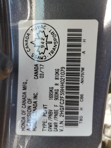 2HGFC2F59HH021079 - 2017 HONDA CIVIC LX SILVER photo 12