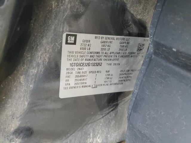 1GTG6CE32G1323262 - 2016 GMC CANYON SLE 灰色 照片 12