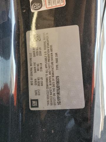 1G1FF1R78J0106379 - 2018 CHEVROLET CAMARO SS Черный фото 12