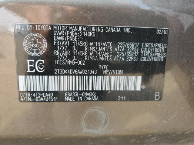 2T3DK4DV6AW021943 - 2010 TOYOTA RAV4 LIMITED Grau Foto 13