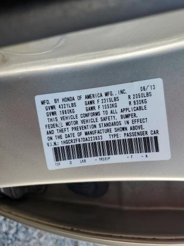 1HGCR2F87DA223603 - 2013 HONDA ACCORD EXL 金色 照片 12