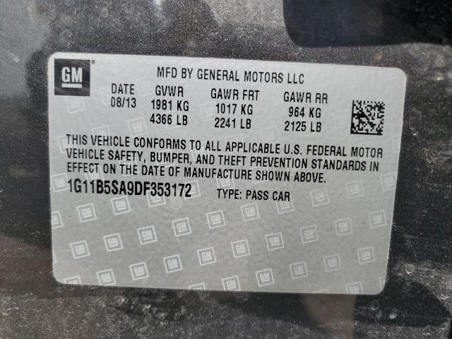 1G11B5SA9DF353172 - 2013 CHEVROLET MALIBU LS GRAY photo 12