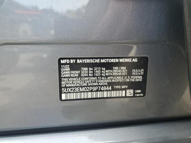 5UX23EM02P9P74844 - 2023 BMW X7 XDRIVE40I GRAY photo 12