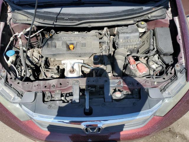 2HGFB2F93CH531605 - 2012 HONDA CIVIC EXL მუქწითელი ფოტო 11