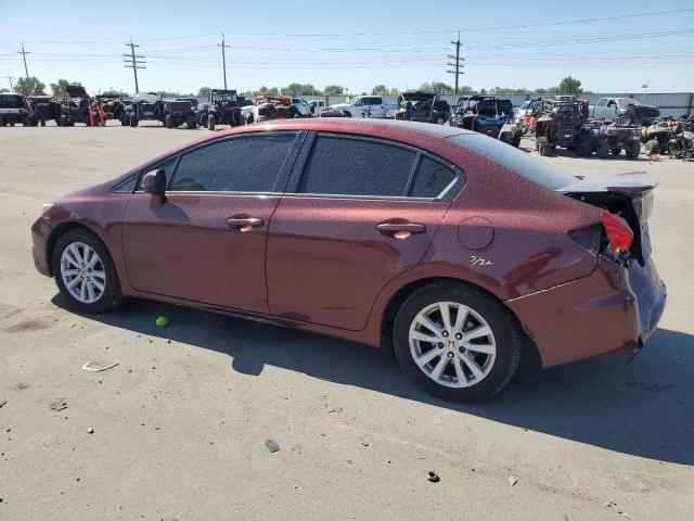 2HGFB2F93CH531605 - 2012 HONDA CIVIC EXL მუქწითელი ფოტო 2