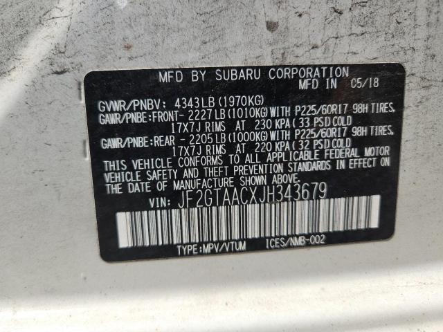 JF2GTAACXJH343679 - 2018 SUBARU CROSSTREK თეთრი ფოტო 13