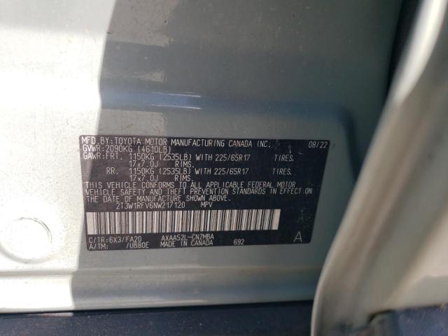 2T3W1RFV6NW217120 - 2022 TOYOTA RAV4 XLE GREEN photo 14