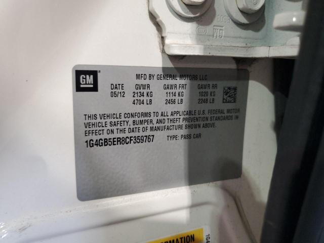 1G4GB5ER8CF359767 - 2012 BUICK LACROSSE CONVENIENCE 白色 照片 13