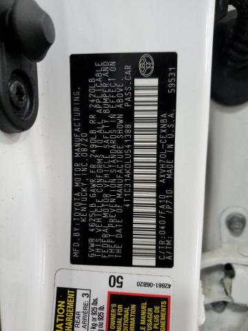 4T1C31AK0LU541388 - 2020 TOYOTA CAMRY LE WHITE photo 13
