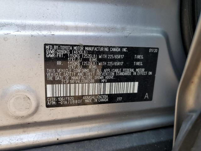 2T3F1RFV4LC086588 - 2020 TOYOTA RAV4 LE SILVER photo 13