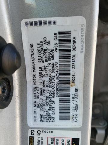 1NXBR32E18Z942373 - 2008 TOYOTA COROLLA CE SILVER photo 13