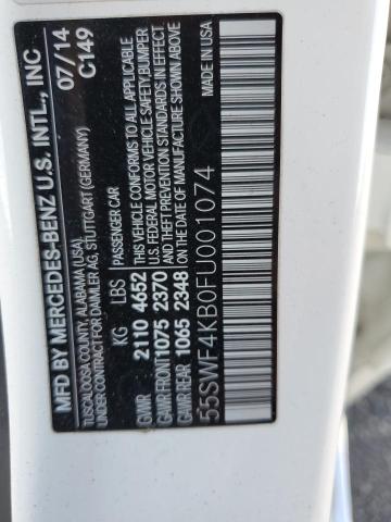 55SWF4KB0FU001074 - 2015 MERCEDES-BENZ C 300 4MATIC WHITE photo 13