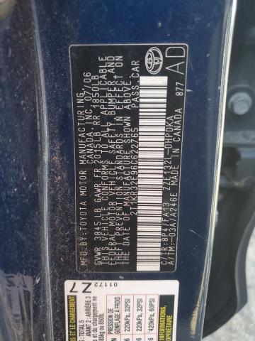 2T1KR32E96C622765 - 2006 TOYOTA COROLLA MA XR BLUE photo 13