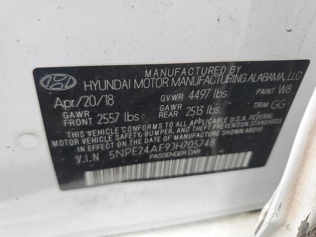 5NPE24AF9JH705748 - 2018 HYUNDAI SONATA SE 白色 照片 12